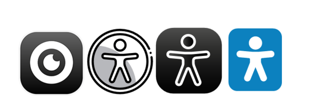 Verschiedene Icon-Varianten der Assistenzsoftware Eye-Able